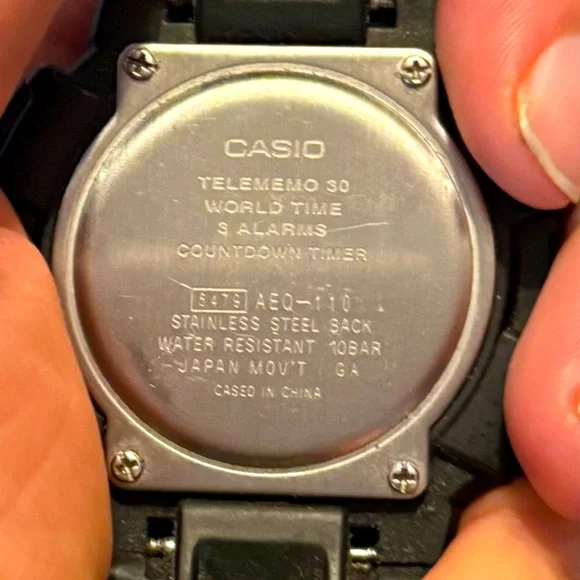 Casio Telememo 30 World Time Watch – Black & Gold – 100M Water Resistant - Picture 3 of 3